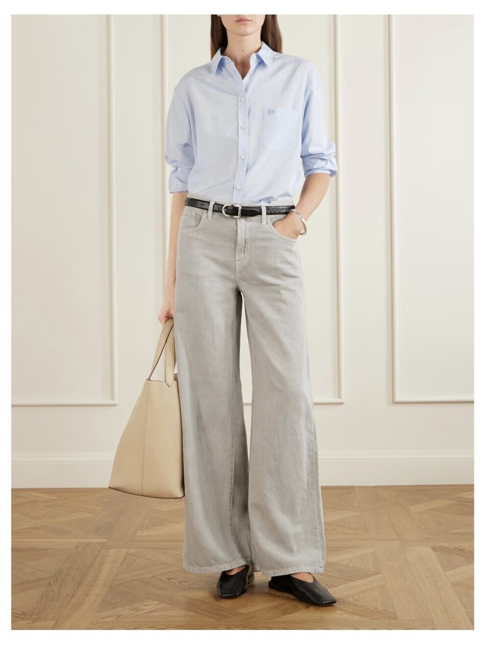 TWP Tiny Dancer mid-rise wide-leg jeans Grey Sz 31